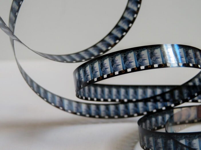 black and blue camera film